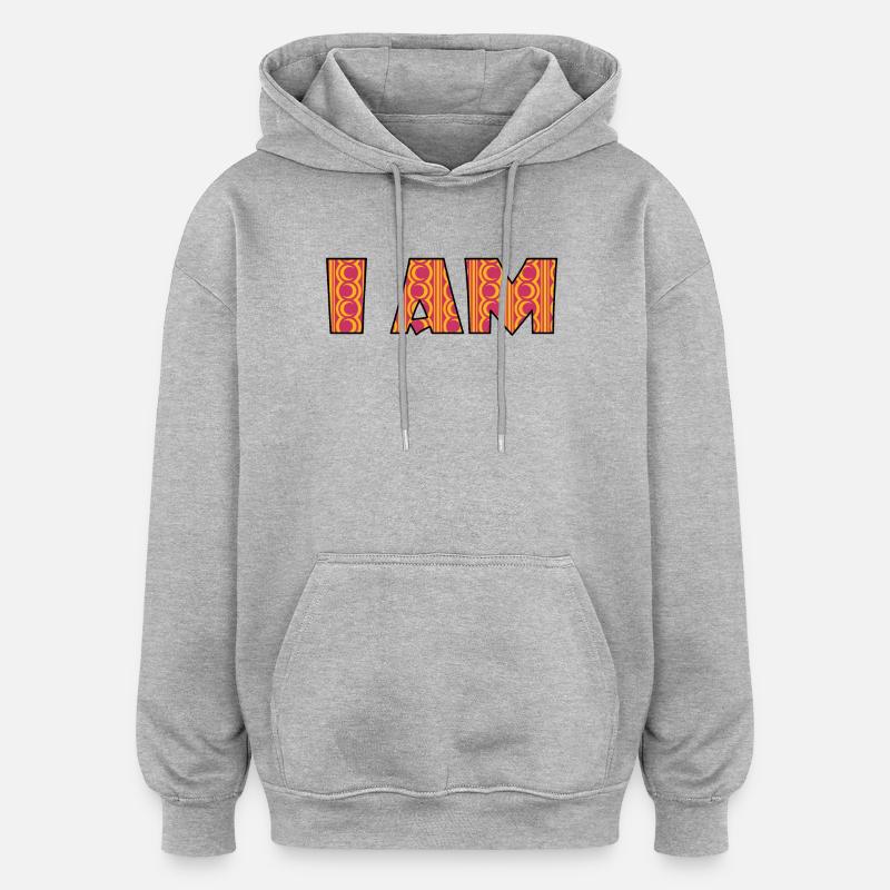 I am - ich bin - Oversized Unisex Hoodie - Grau meliert