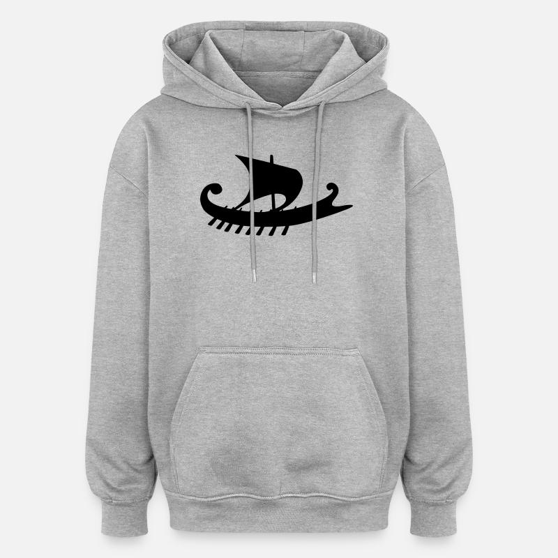 Empuriabrava - Sweat à capuche oversize unisexe - gris chiné