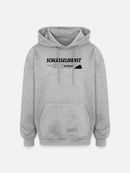 Schlüsseldienst im Einsatz - Oversized Unisex Hoodie - Grau meliert
