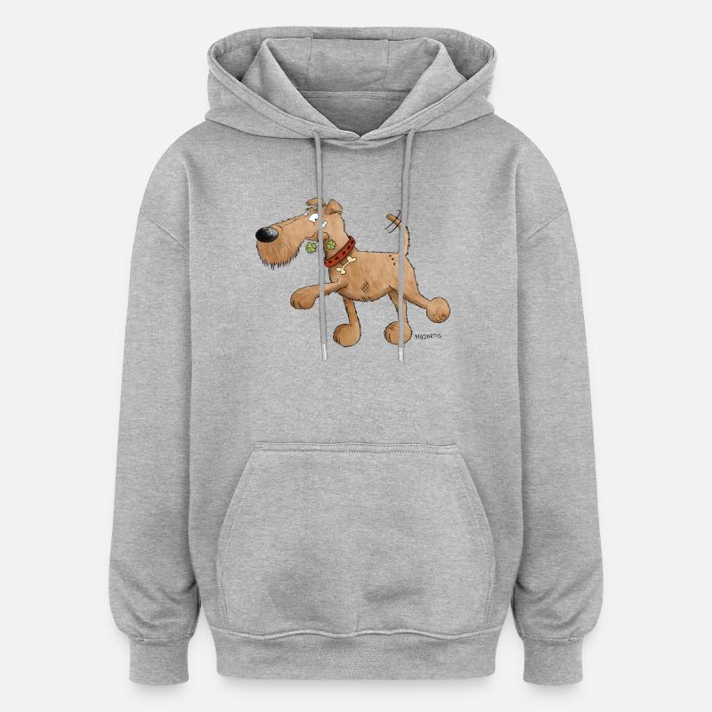 Irish Terrier Hund I Hunderasse - Oversized Unisex Hoodie - Grau meliert