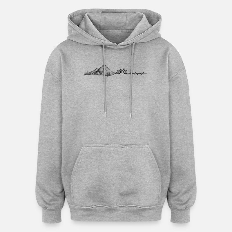 Heartbeat VTT - Sweat à capuche oversize unisexe - gris chiné