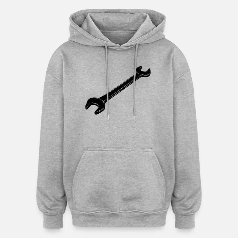 Clé - Sweat à capuche oversize unisexe - gris chiné