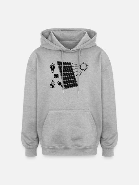Solar panel with solar energy - Oversized Unisex Hoodie - heather grey