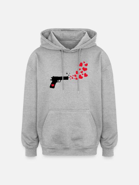 Peace Movement Heart Peace Love Statement - Oversized Unisex Hoodie - heather grey