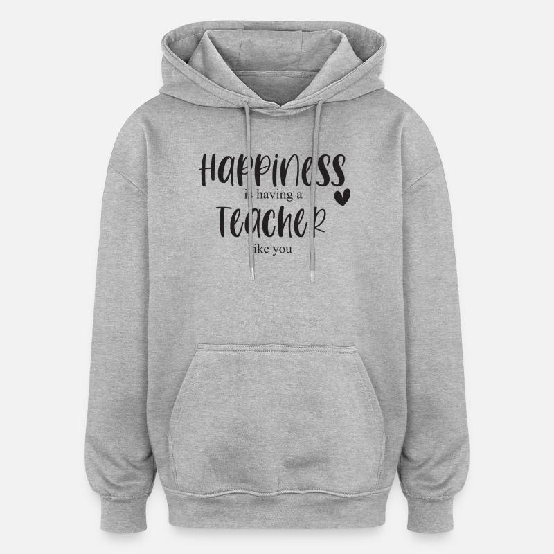 Lehrer Danke Schulabschluss Geschenk Glück - Oversized Unisex Hoodie - Grau meliert
