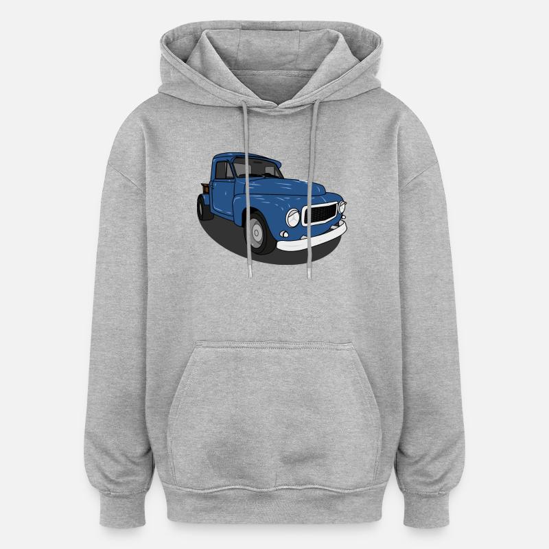 Duo Bleu - Sweat à capuche oversize unisexe - gris chiné