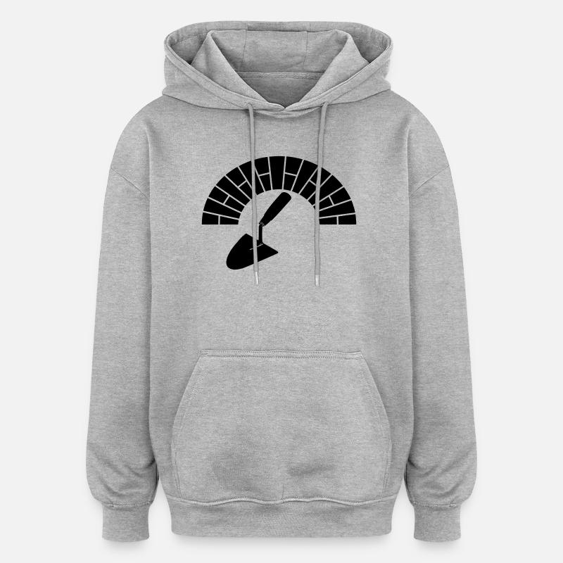 Mason masonry bricks with trowel logo - Oversized Unisex Hoodie - heather grey