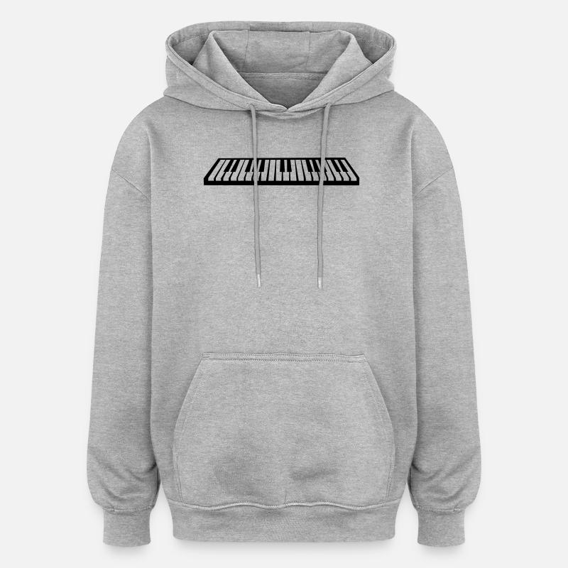 Klavier oder Keyboard - Oversized Unisex Hoodie - Grau meliert