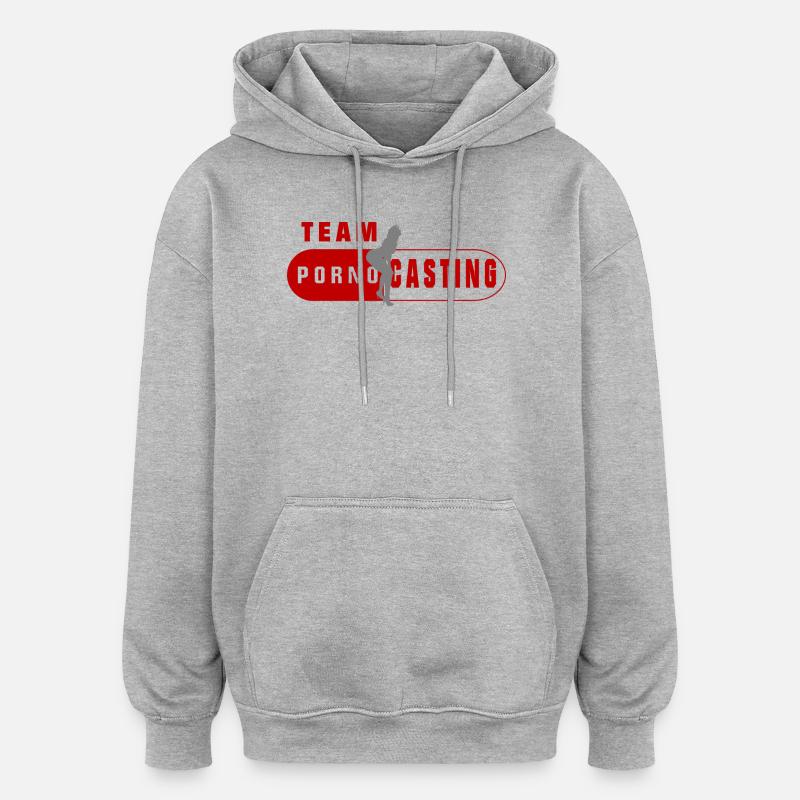 Casting porno d’équipe - Sweat à capuche oversize unisexe - gris chiné