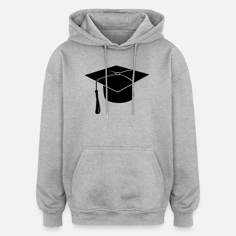 Hauben- oder Hutlogo für die Prüfungspräsentation - Oversized Unisex Hoodie - Grau meliert