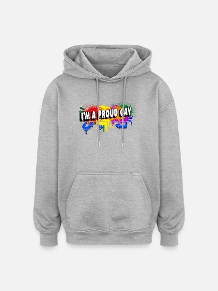 I'm a proud gay - Oversized Unisex Hoodie - heather grey