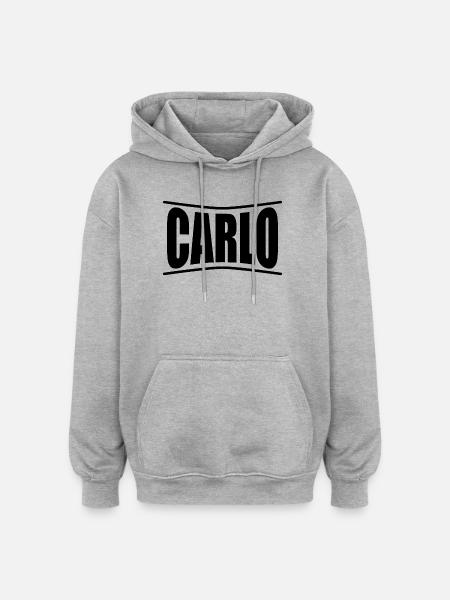 Carlo t-shirt gift idea - Oversized Unisex Hoodie - heather grey