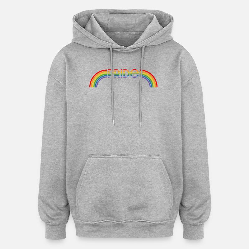LGBT lgbtqi queer rainbow pride - Sweat à capuche oversize unisexe - gris chiné