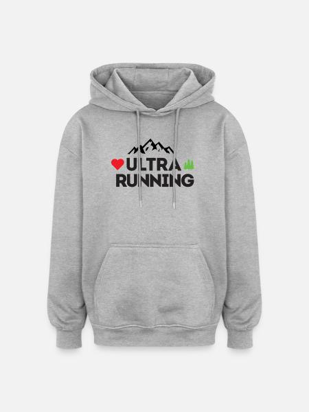 Ultra Running – My Love - Oversized Unisex Hoodie - heather grey