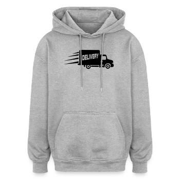 Transporter Van - Oversized Unisex Hoodie - Grau meliert - Vorne - Noah (186cm)