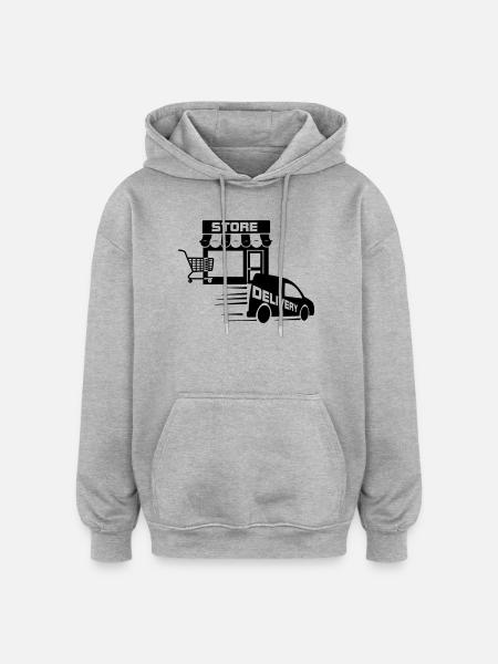 Online store and delivery with - Oversized Unisex Hoodie - heather grey