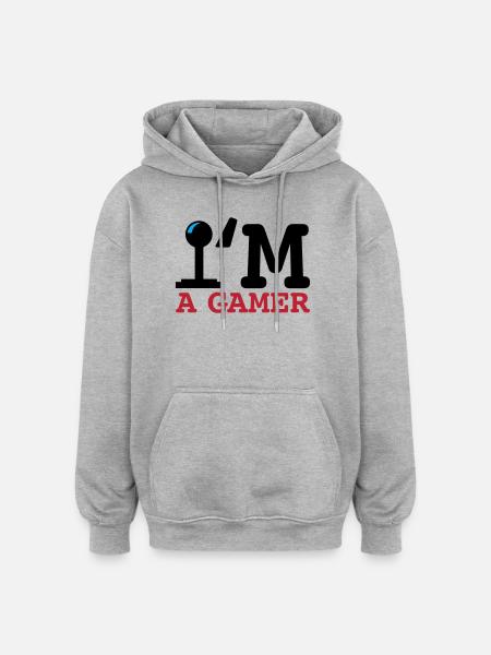 A Gamer Bold Typography - Oversized Unisex Hoodie - heather grey