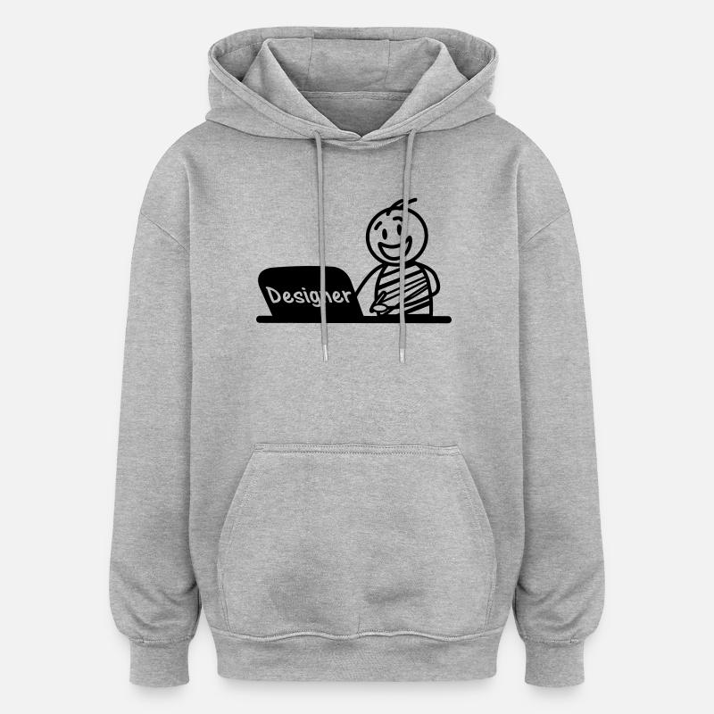 Work laptop designer - Oversized Unisex Hoodie - heather grey