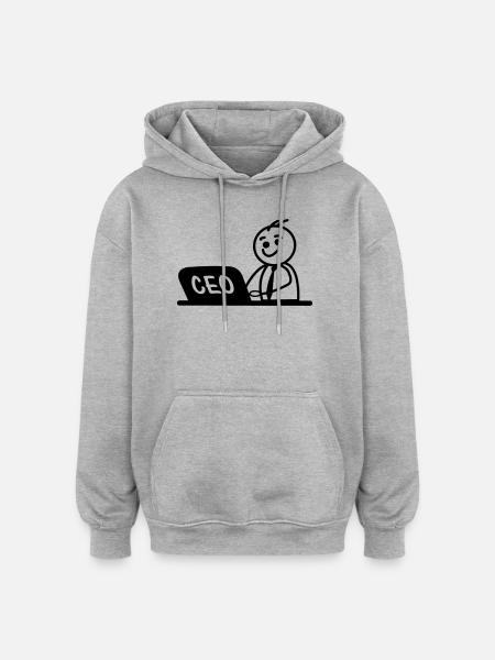 Work laptop CEO - Oversized Unisex Hoodie - heather grey