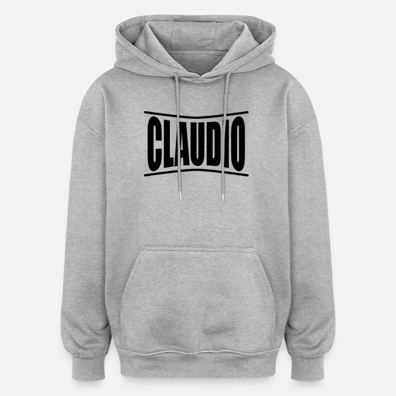 Idée cadeau t-shirt Claudio - Sweat à capuche oversize unisexe - gris chiné