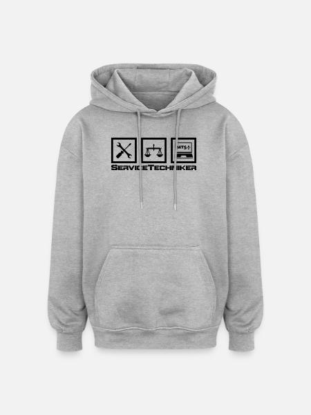 ServiceTech - Oversized Unisex Hoodie - Grau meliert