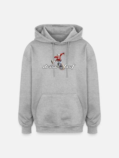 Tricycle - Sweat à capuche oversize unisexe - gris chiné