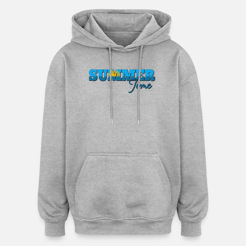 Heure d'été - Sweat à capuche oversize unisexe - gris chiné