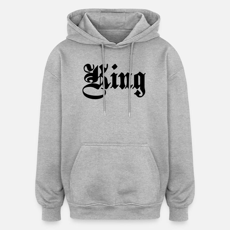 König 5. - Oversized Unisex Hoodie - Grau meliert