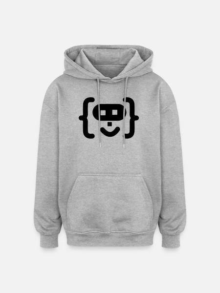 Hacker programmer code logo - Oversized Unisex Hoodie - heather grey