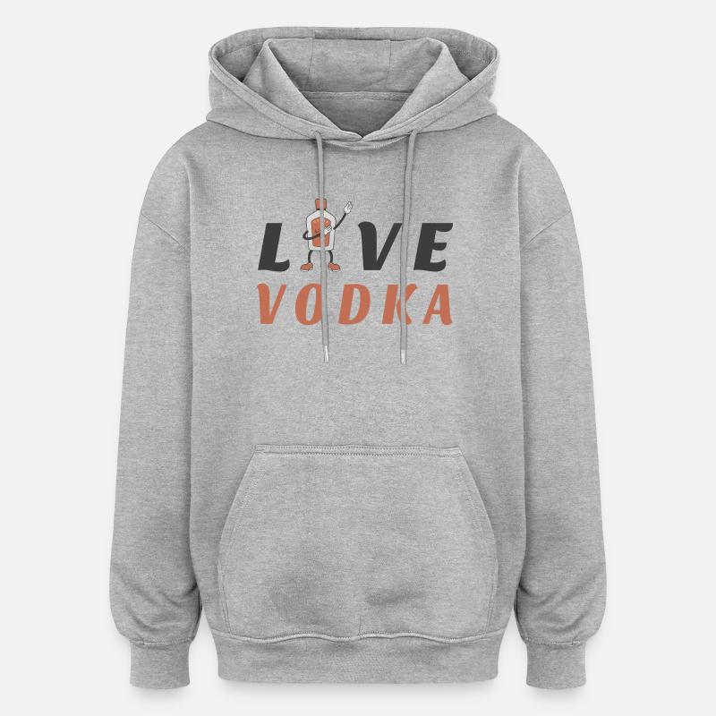vodka d'amour - Sweat à capuche oversize unisexe - gris chiné