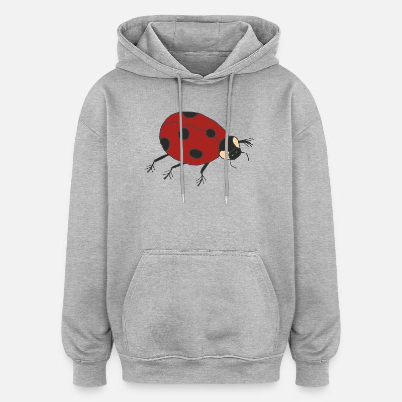 marienkäfer - Oversized Unisex Hoodie - Grau meliert