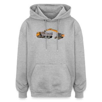 Bagger belädt LKW - Oversized Unisex Hoodie - Grau meliert - Vorne - Noah (186cm)