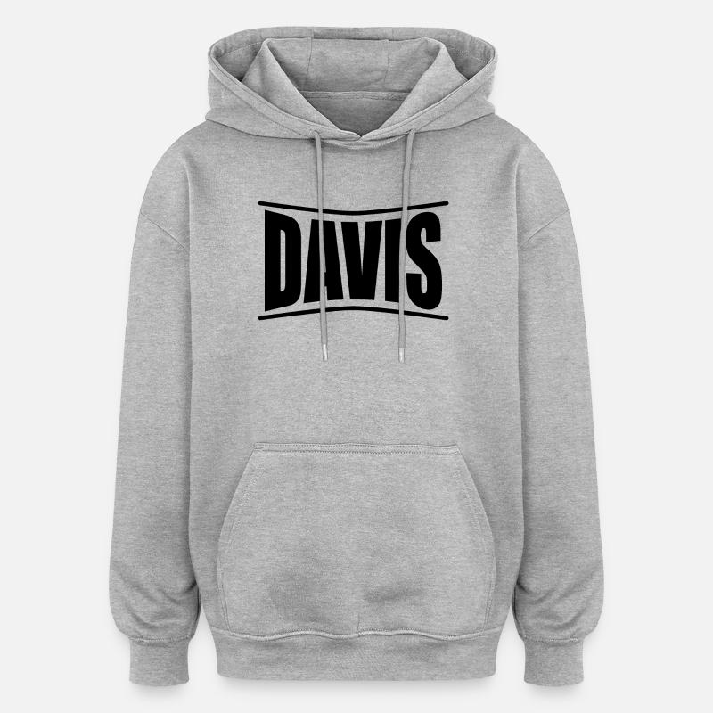 Idée cadeau t-shirt Davis - Sweat à capuche oversize unisexe - gris chiné