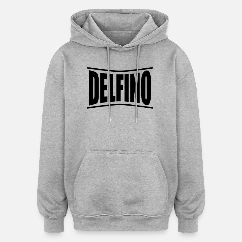 Delfino t-shirt gift idea - Oversized Unisex Hoodie - heather grey