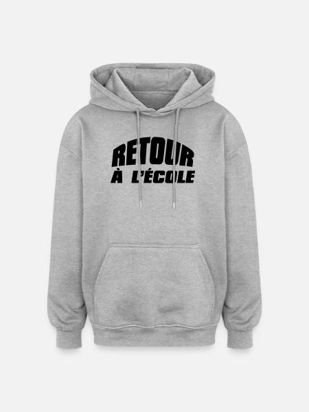 Retour à l'école - Sweat à capuche oversize unisexe - gris chiné