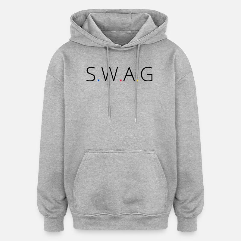 Swag - Sweat à capuche oversize unisexe - gris chiné