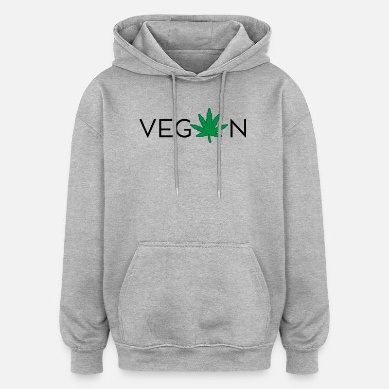 Vegan - Sweat à capuche oversize unisexe - gris chiné
