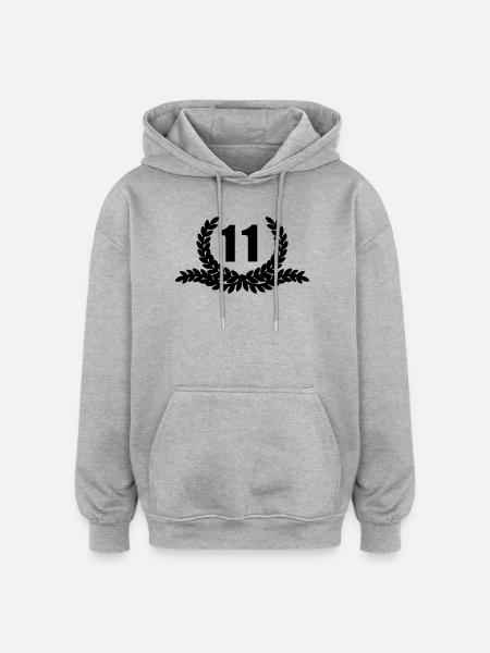 Lauwerkrans 11 YEARS - Oversized Unisex Hoodie - heather grey