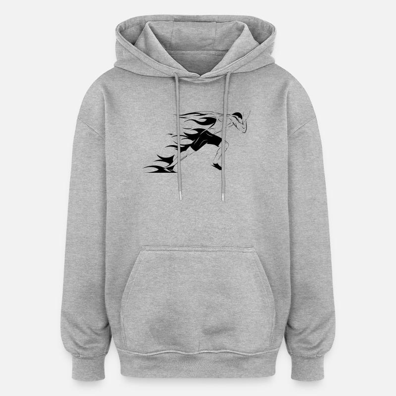 Runner Icon Illustration Sprinter Graphic icon - Oversized Unisex Hoodie - heather grey