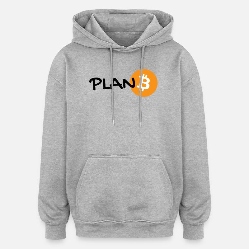plan B - bitcoin Plan Bitcoin - Hoodl - Sweat à capuche oversize unisexe - gris chiné