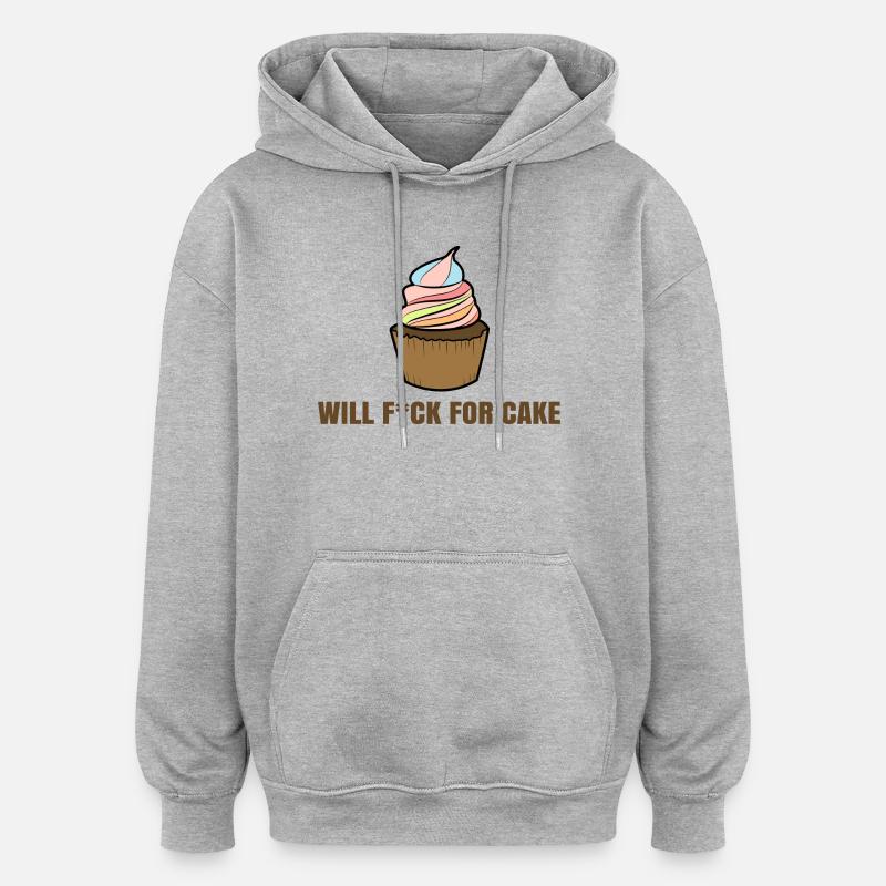 Sweets Cupcake Delicious Dessert Déclaration - Sweat à capuche oversize unisexe - gris chiné