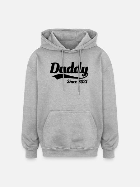 Father pregnancy pregnant Daddy since 2021 - Oversized Unisex Hoodie - heather grey