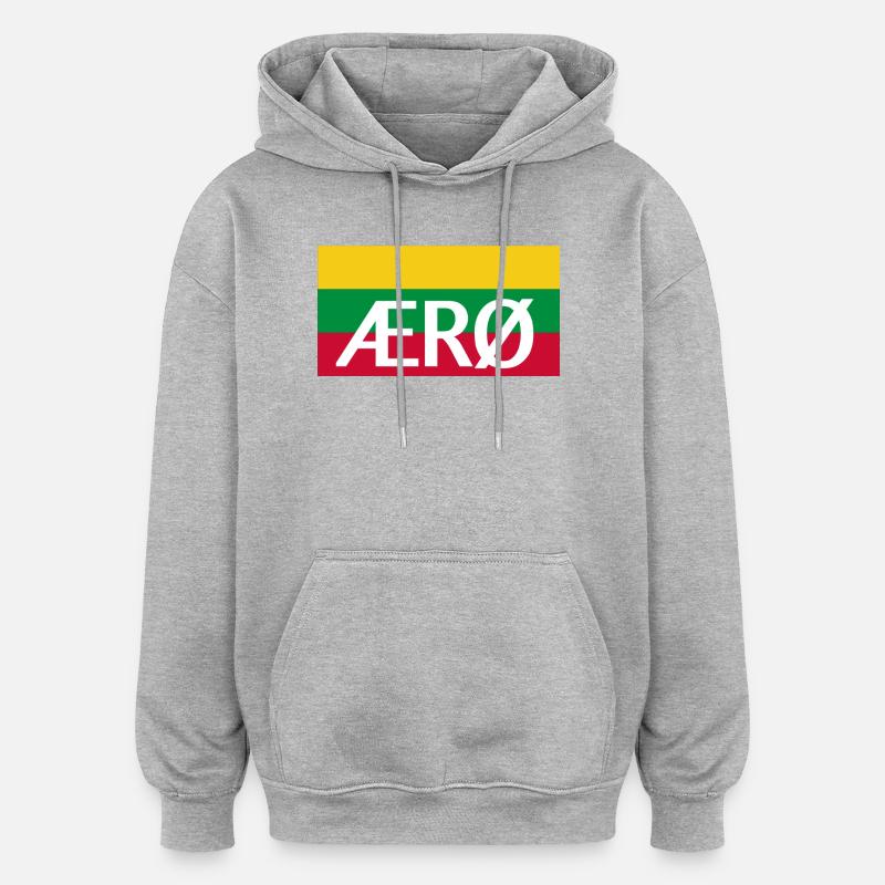 Ærø Flag Danemark Île Flag Aeroe - Sweat à capuche oversize unisexe - gris chiné