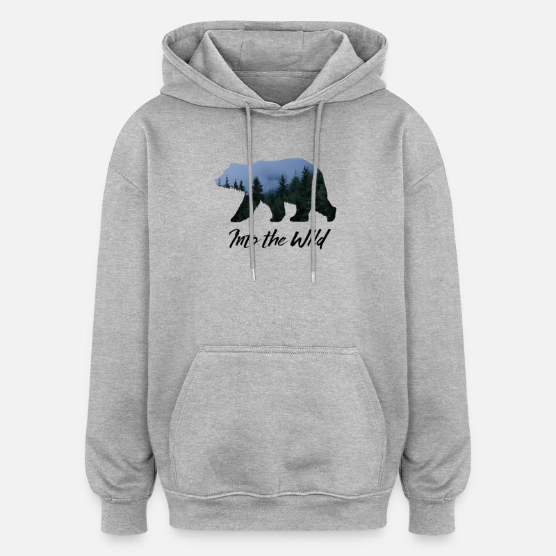 Dans la nature - Sweat à capuche oversize unisexe - gris chiné