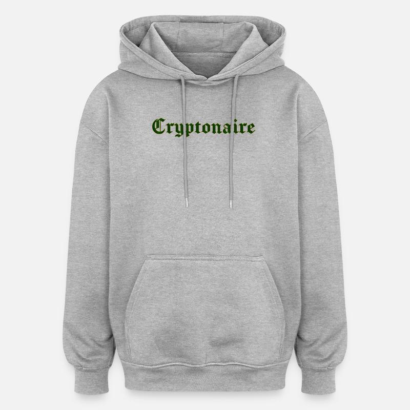Cryptonaire - Sweat à capuche oversize unisexe - gris chiné