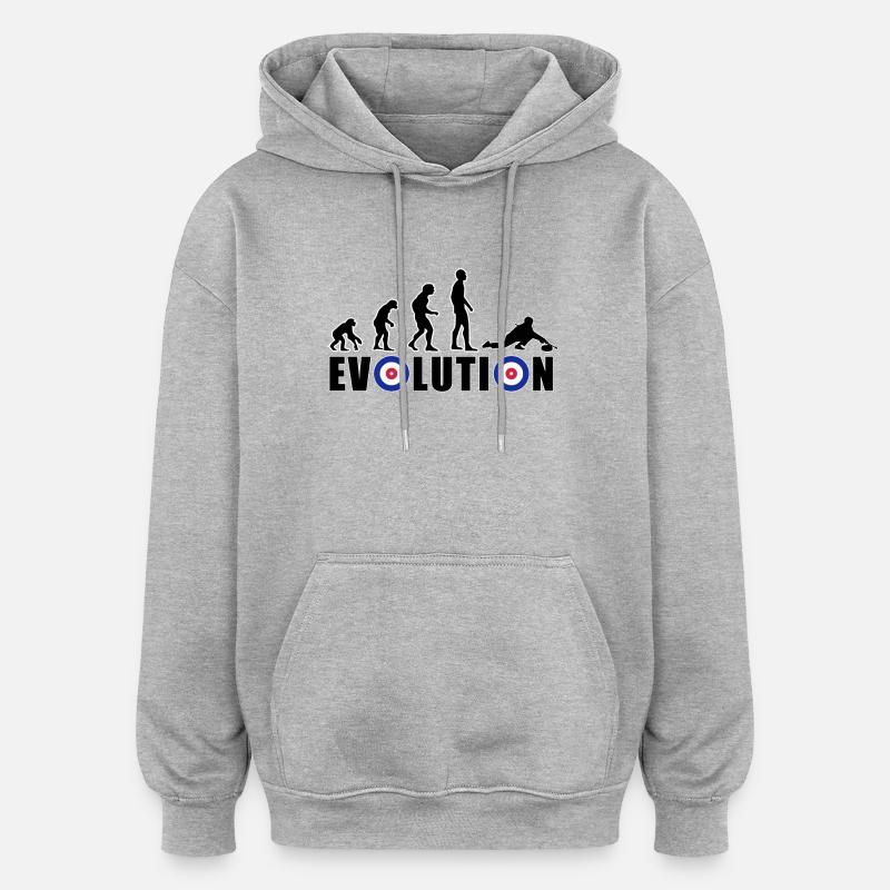 EVOLUTION CURLING Curling Gift Winter - Oversized Unisex Hoodie - heather grey