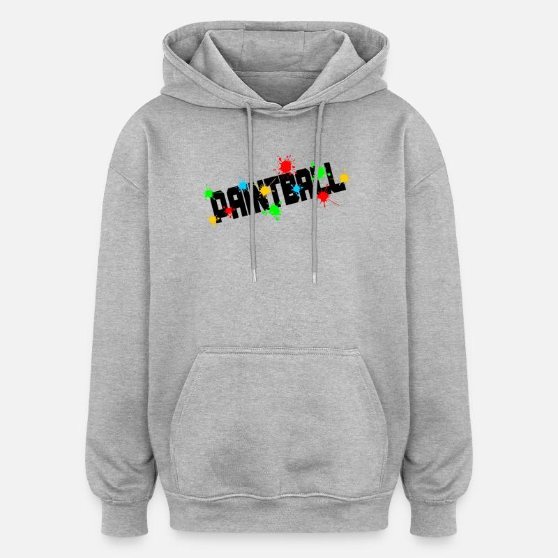 Logo de paintball - Sweat à capuche oversize unisexe - gris chiné
