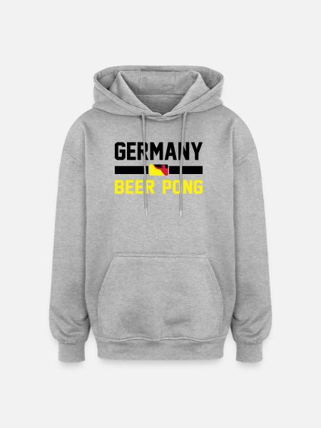 Germany Beer Pong - Oversized Unisex Hoodie - Grau meliert