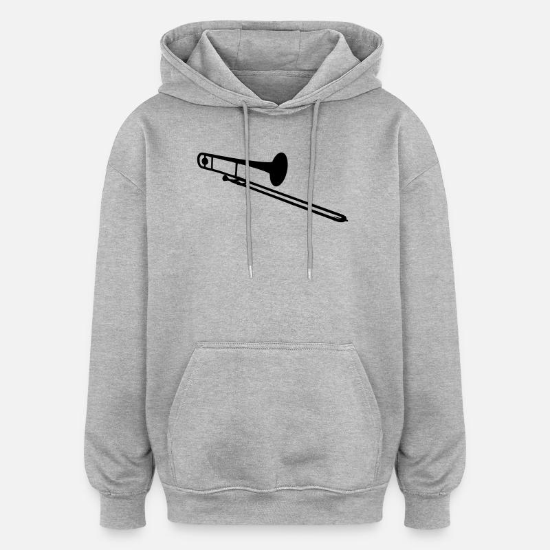 Instrument à vent de trombone - Sweat à capuche oversize unisexe - gris chiné