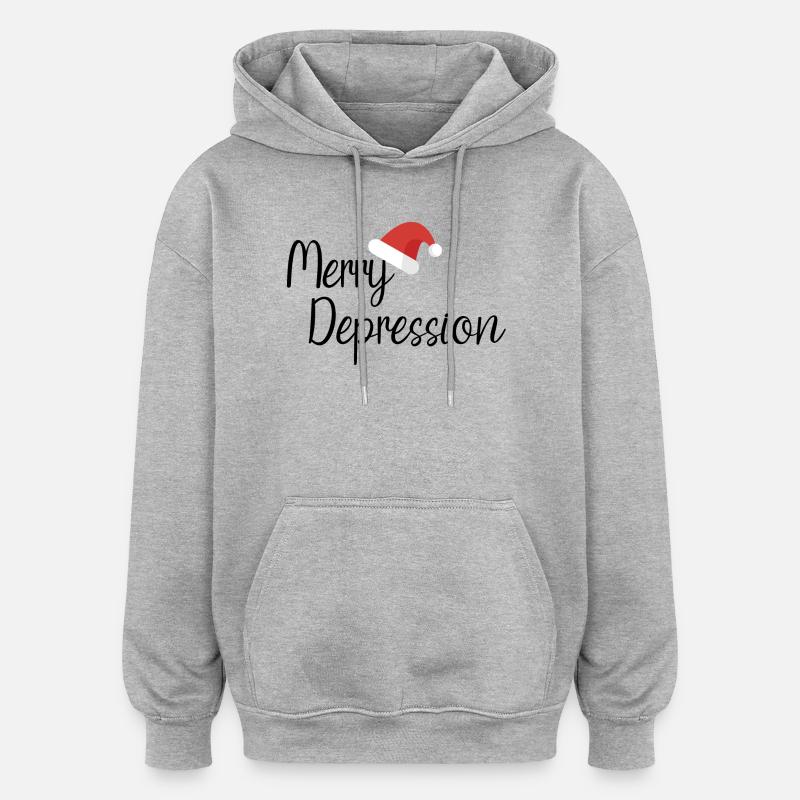 Merry Depression - Oversized Unisex Hoodie - Grau meliert